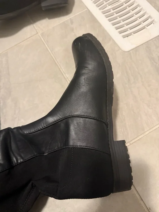 UNSILLEANZ knee high faux leather with back stretch panel boot - Picture 7 of 9